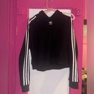 Adidas crop top pull over hoodie sweater!